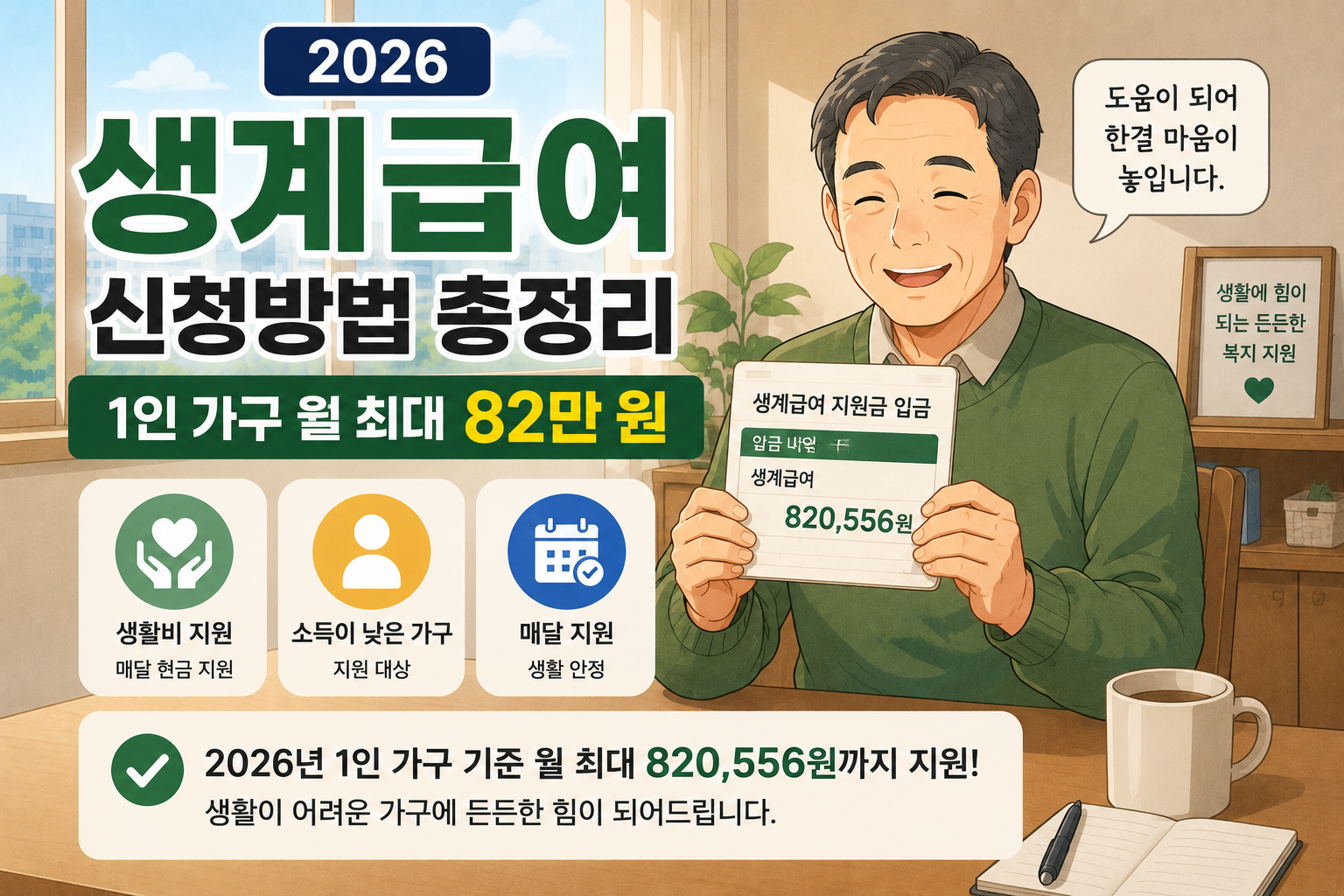 생계급여 신청방법 복지로 온라인 또는 주민센터 방문 신청 안내