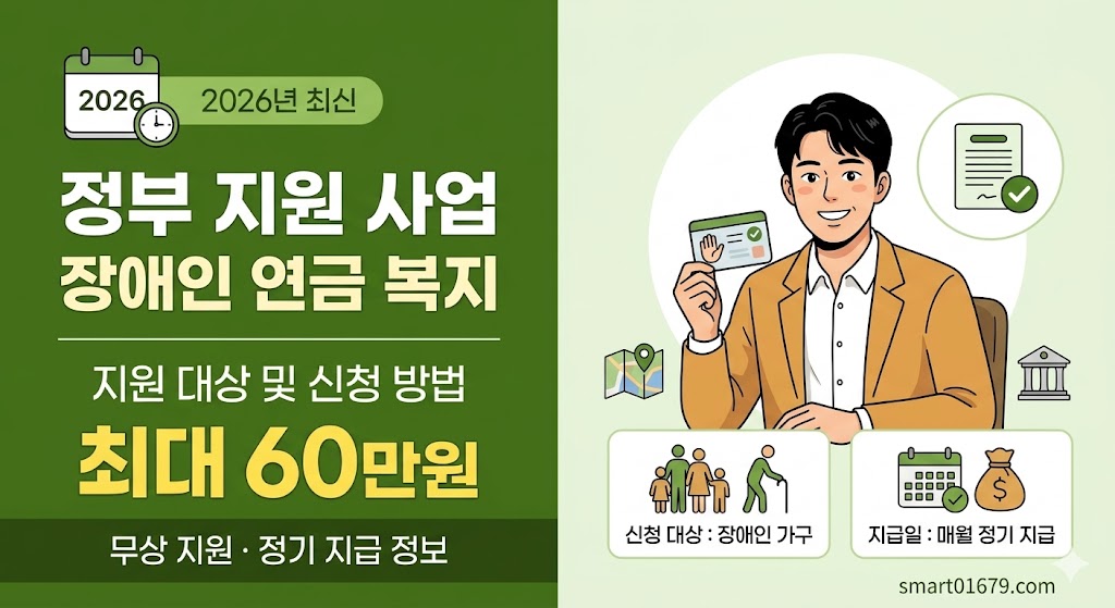 2026 장애수당 신청방법 총정리 – 경증 장애인 월 최대 6만 원