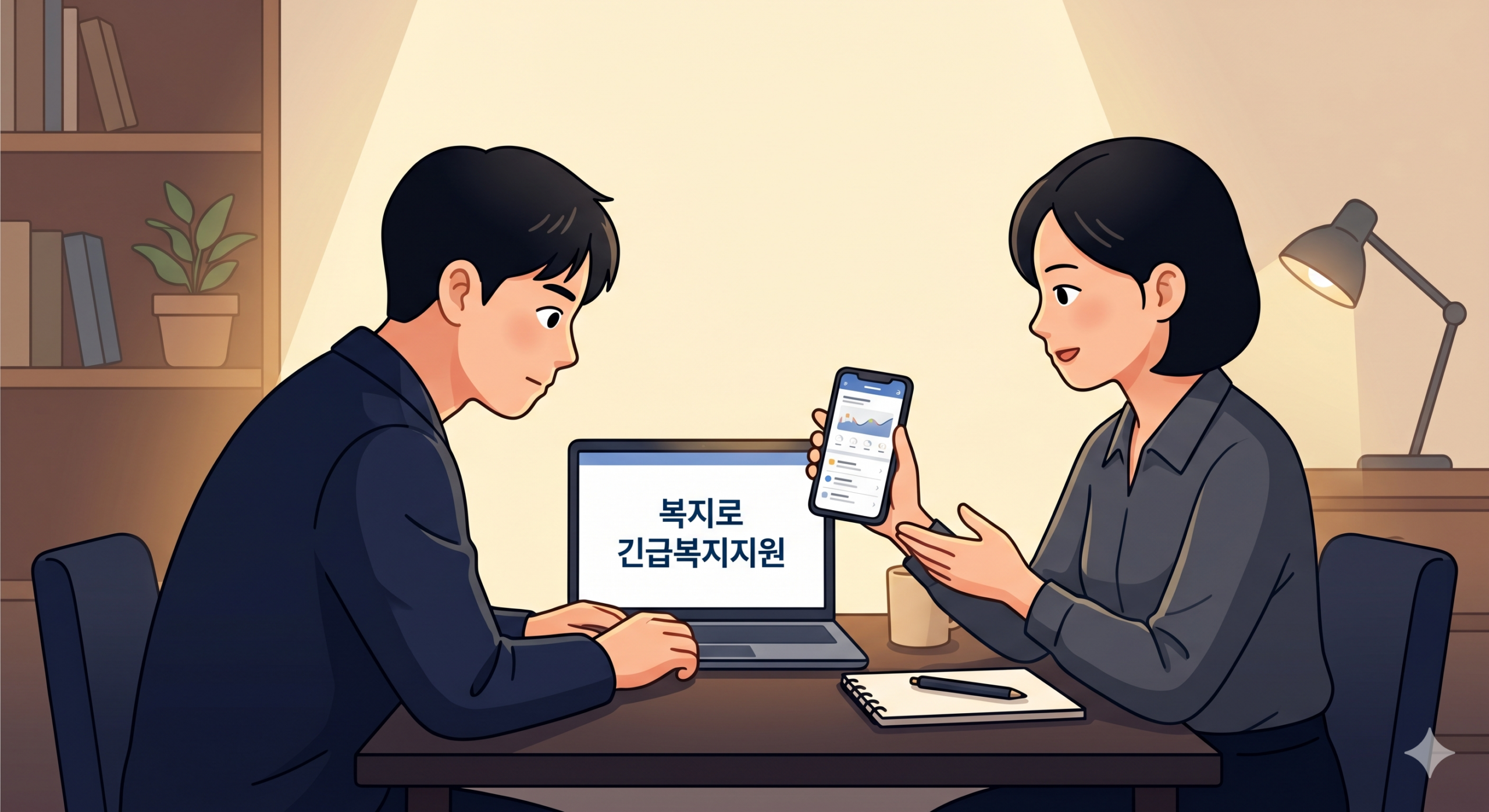 긴급복지지원금 온라인 신청 방법 – 복지로에서 신청 화면을 함께 확인하는 장면