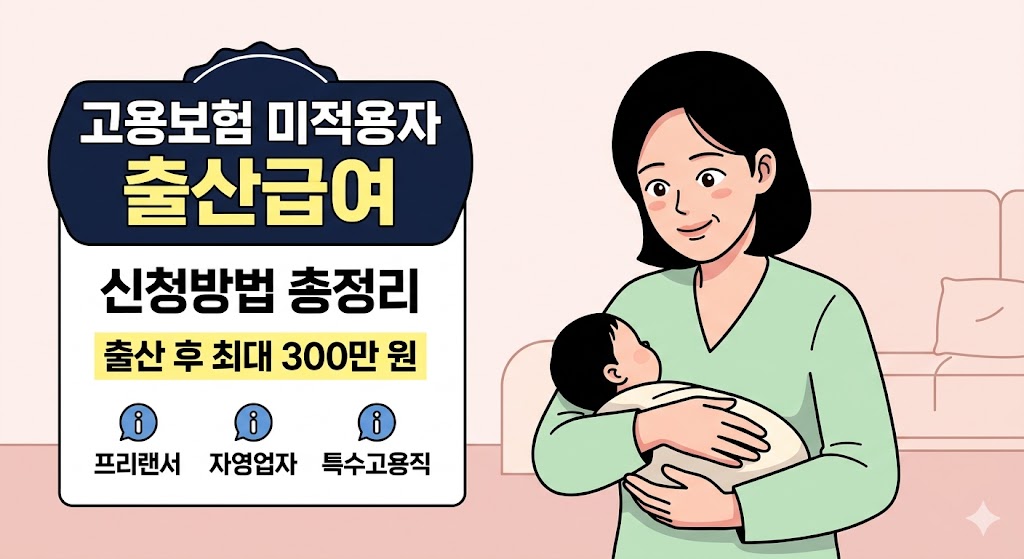 고용보험 미적용자 출산급여 신청방법 자격조건 지급 안내 대표 이미지
