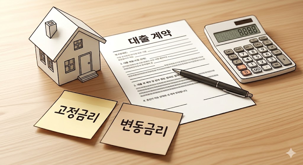 주택담보대출 고정금리 변동금리 비교 선택 안내 이미지