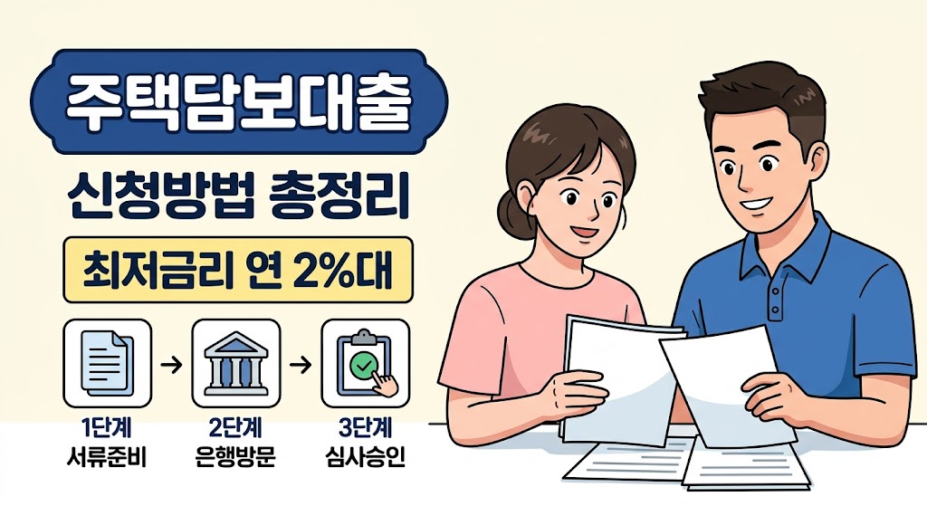 주택담보대출 신청방법 총정리 정보 일러스트