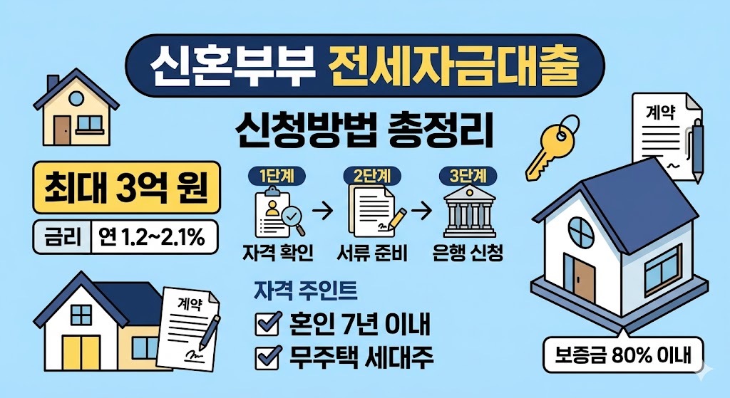 신혼부부 전세자금대출 자격조건과 한도 안내 인포그래픽