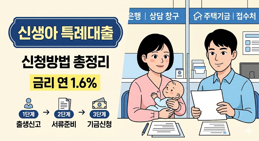 신생아 특례대출 신청방법 금리 연 1.6% 자격조건 안내 대표 이미지
